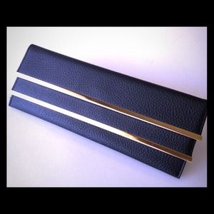 Classic Black Envelope Style Evening Clutch