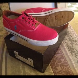Polo Ralph Lauren pink canvas sneakers