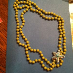 Stella & Dot starfish long green necklace