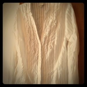 Vintage Ruffled White Blouse