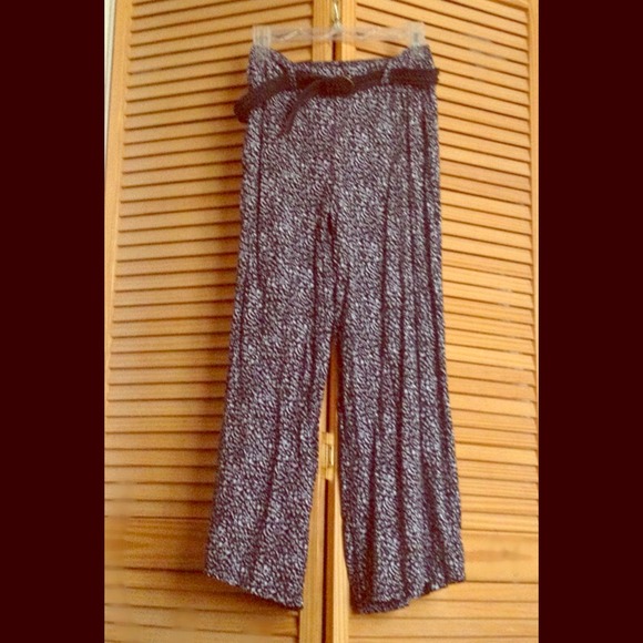 Dressy Wide Leg Pants with Belt