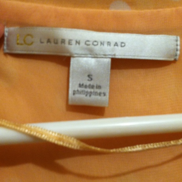 LC by Lauren Conrad Polka Dot Chiffon Blouse - Picture 2 of 4