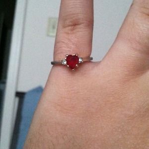 Antique gold plated heart ring