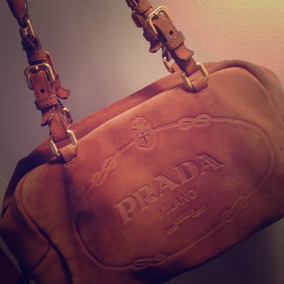 SALE! Prada camel suede handbag