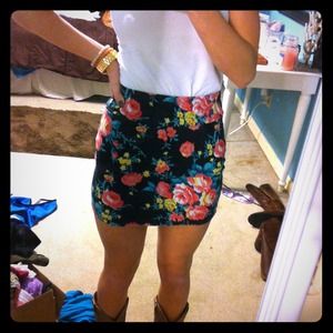 Tight Floral Miniskirt