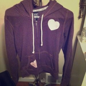Brown PINK zip up hoodie.