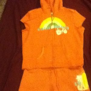 Dusty Rose Hoodie Sweater short set