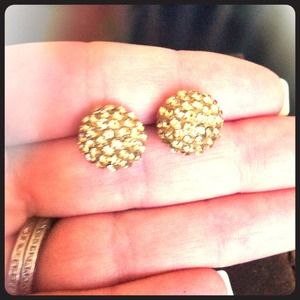 Gold CZ studded earrings