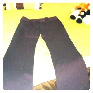 Black and dark purple pinstripe pants