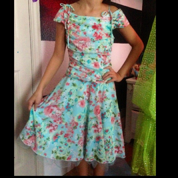 🔴SOLD🔴Floral blue/mint dress