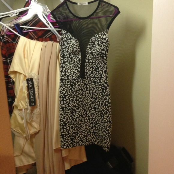 Black and white zebra sexy dress