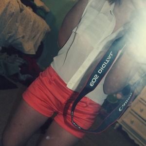 Orange high-waisted shorts! Worn once! 🍊