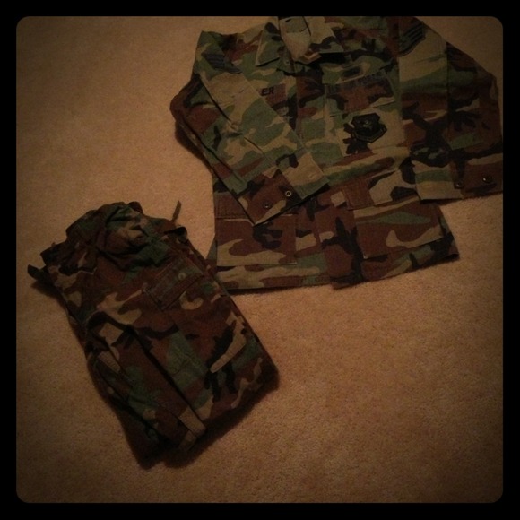 Camo pants (bloused) & shirt