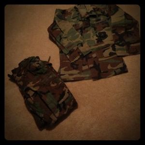 Camo pants (bloused) & shirt