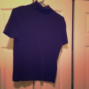 Short Sleeve Navy Turtleneck