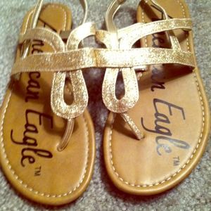 Gold glitter sandals & twilight perfume bundle !!