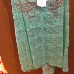 Lace light green tank top