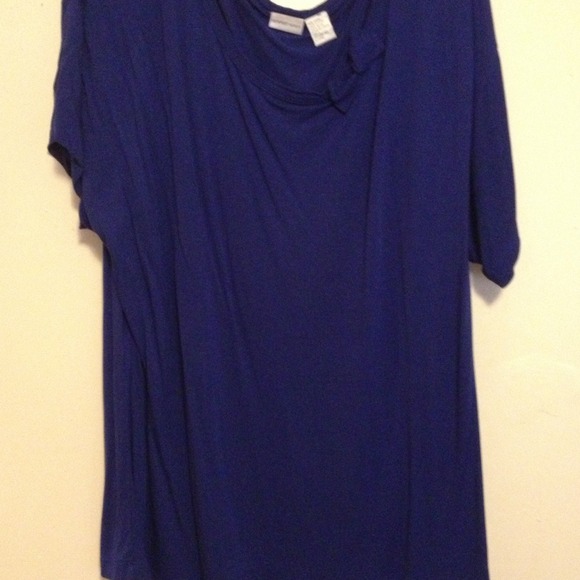 Cobalt Blue oversized tee with bow