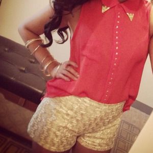 Shirt & High waisted shorts