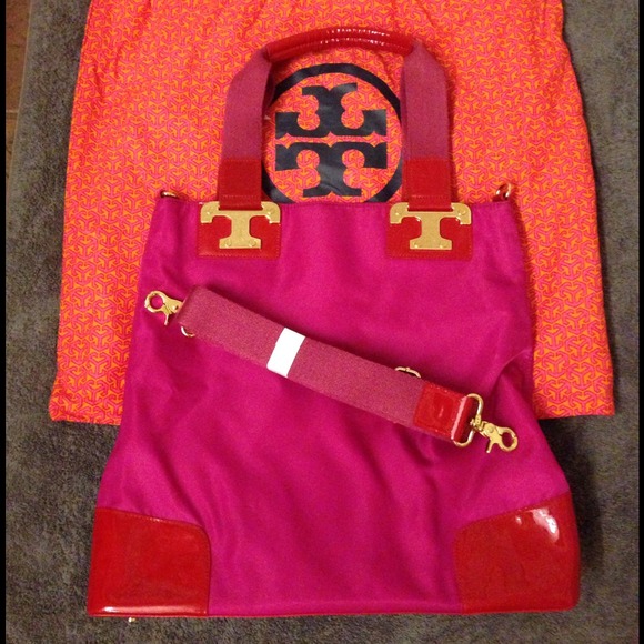 Tory Burch - Red Patent and Pink Tote - Like New!