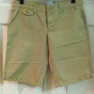 Khaki knee length shorts