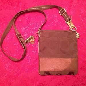 Authentic Coach brown crossbody bag