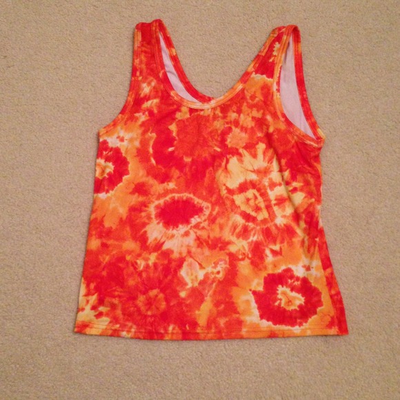 Orange tie dye workout tank