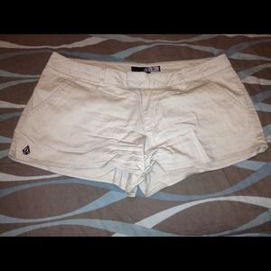 Volcom tan shorts & black fox shorts