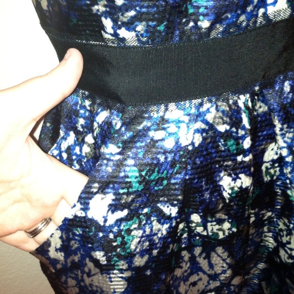 Sz 2 XS S bluish green gray &black strapless dress - Picture 3 of 4