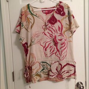 Patterned linen tunic