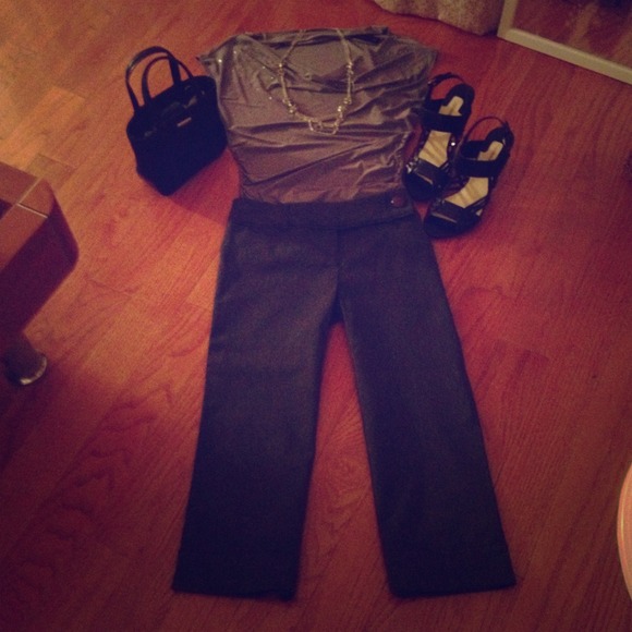CHARCOAL GRAY CAPRI DRESS PANTS
