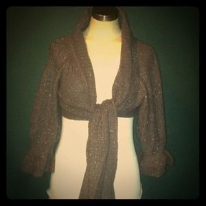 Grey Angora Shawl w/Sleeves