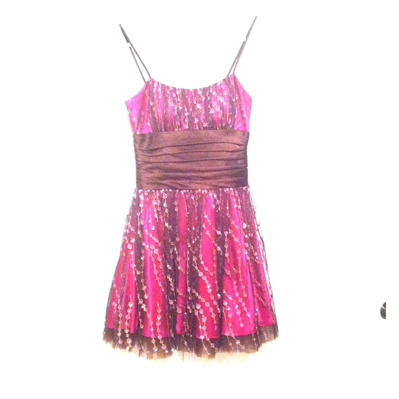 Pink & Brown Cocktail Dress