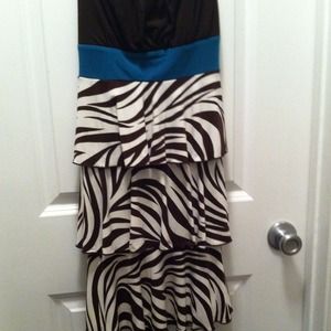 Brown & White Zebra Print Dress