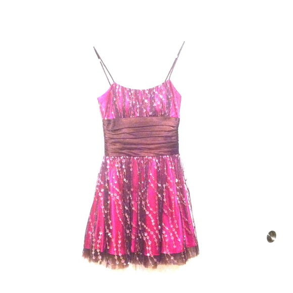 Pink & Brown Cocktail Dress