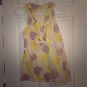 Yellow and Brown Patterned Tank Top