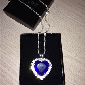 Blue heart shaped necklace