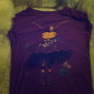 Cute purple bee in ballet clothes