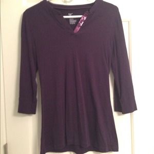 Eggplant purple 3/4 sleeve top