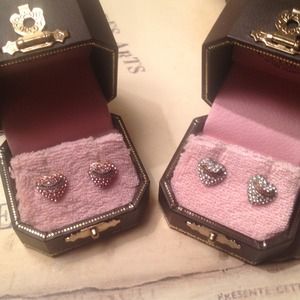 Juicy couture rhinestone heart studs