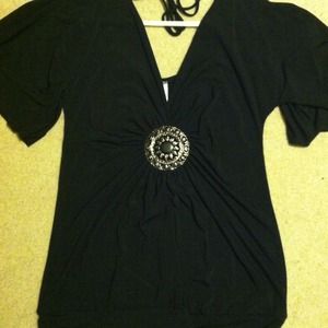 **SOLD*** Black deep plunge top