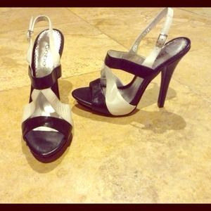 BEBE Black & White high heels