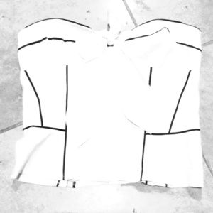 BEBE Tube Top w/ piping & bow