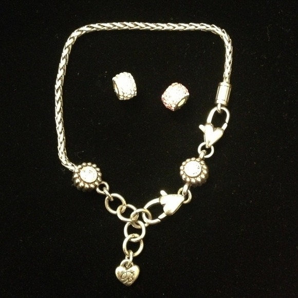 Brighton bracelet; blk cross bracelet.
