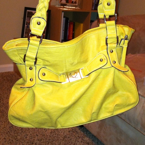 Large yellow tote purse