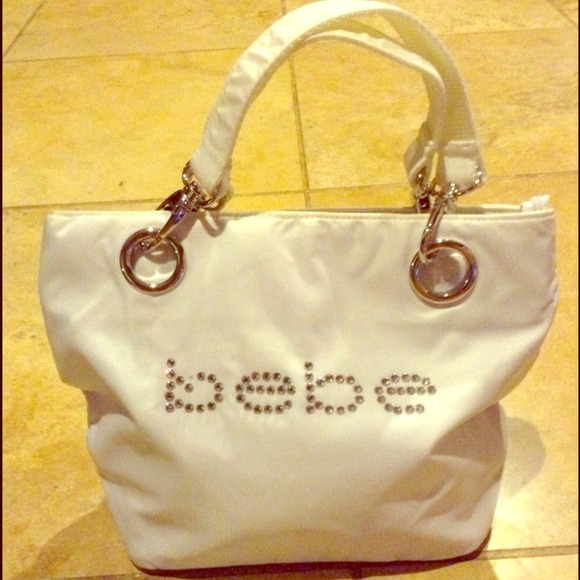 BEBE Small White Logo Tote - Picture 1 of 4