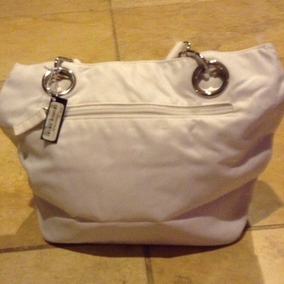 BEBE Small White Logo Tote - Picture 2 of 4