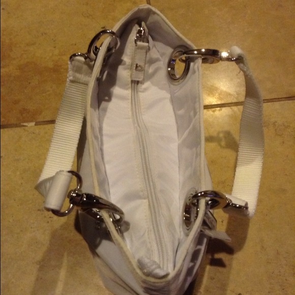 BEBE Small White Logo Tote - Picture 3 of 4