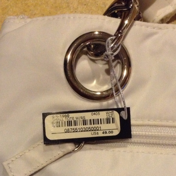 BEBE Small White Logo Tote - Picture 4 of 4