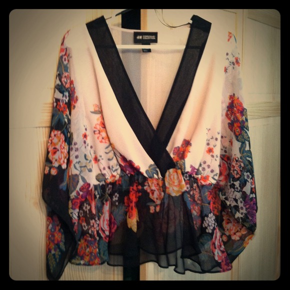 Sheer kimono top